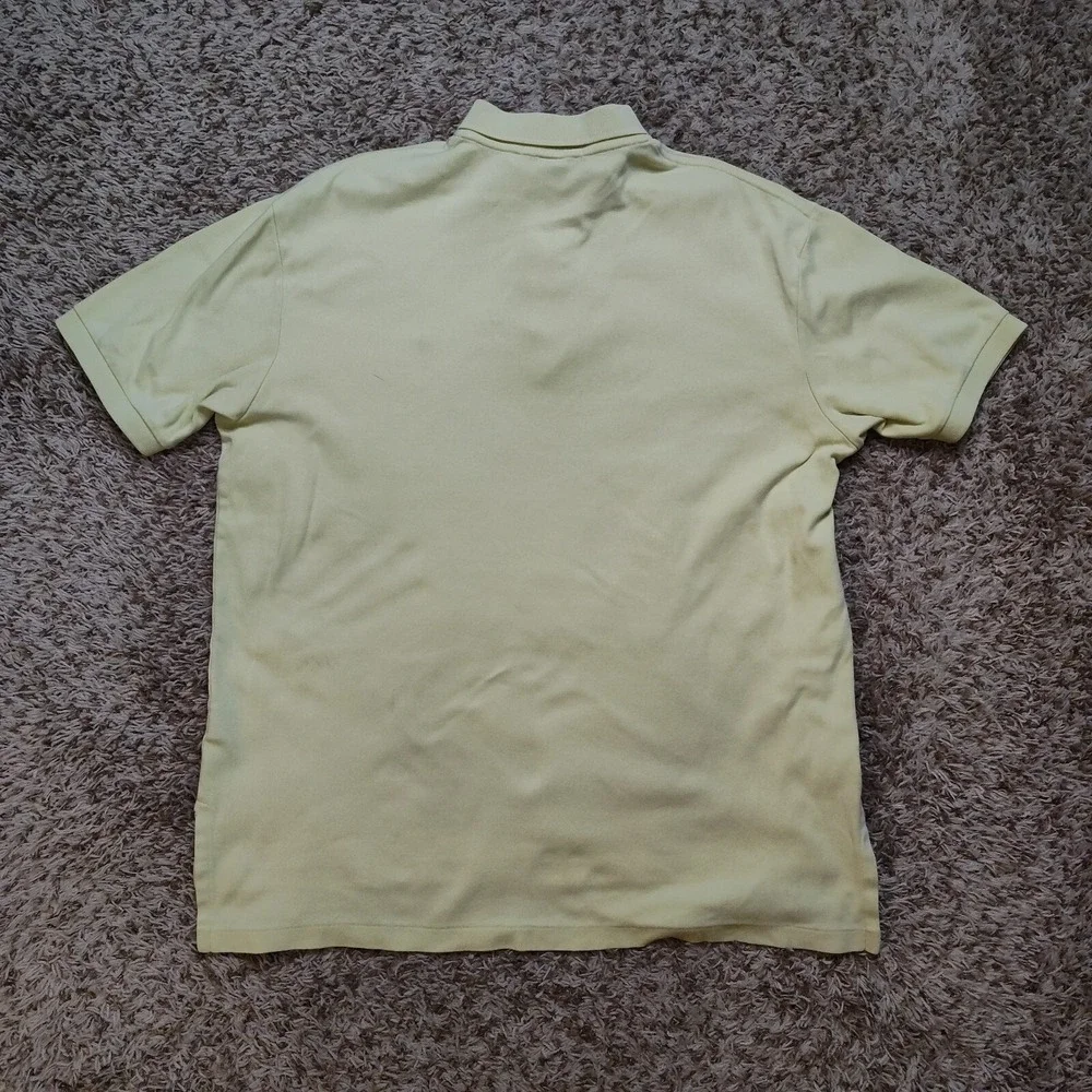 Polo Ralph Lauren Polo Shirt Mens L Yellow Short Sleeve Cotton Embroidered Pony